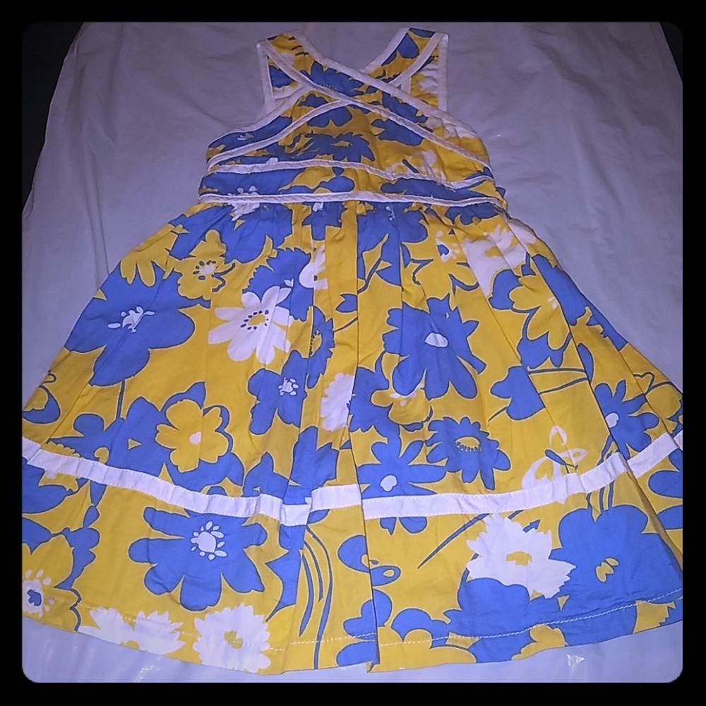 Girls yellow and blue dress